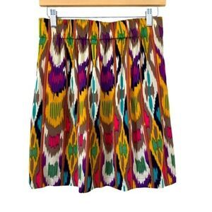 Cabi Small Skirt Tribal Boho Ikat Stretch Pockets Multicolor
